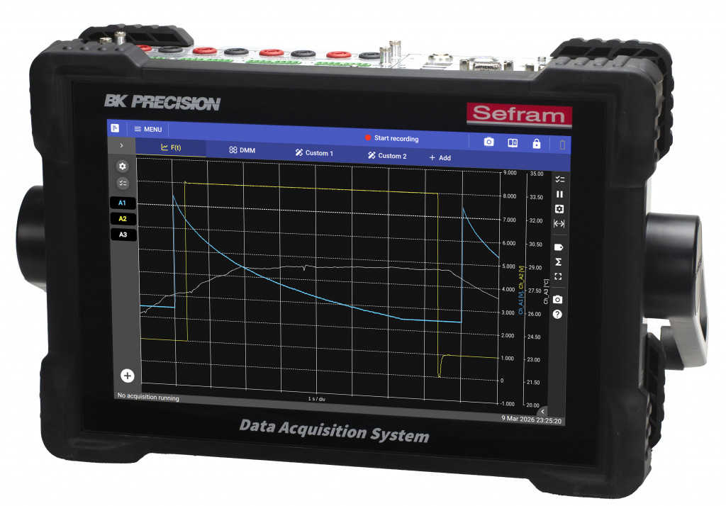 DAS1820 portable data logger for industrial testing environment