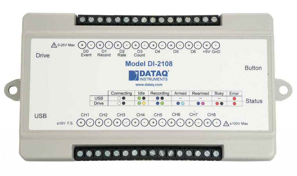 HighSpeed USB DAQ System, DI2108 from DATAQ Instruments