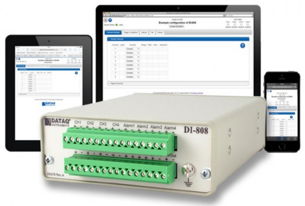 Web-based Voltage and Thermocouple Data Logger