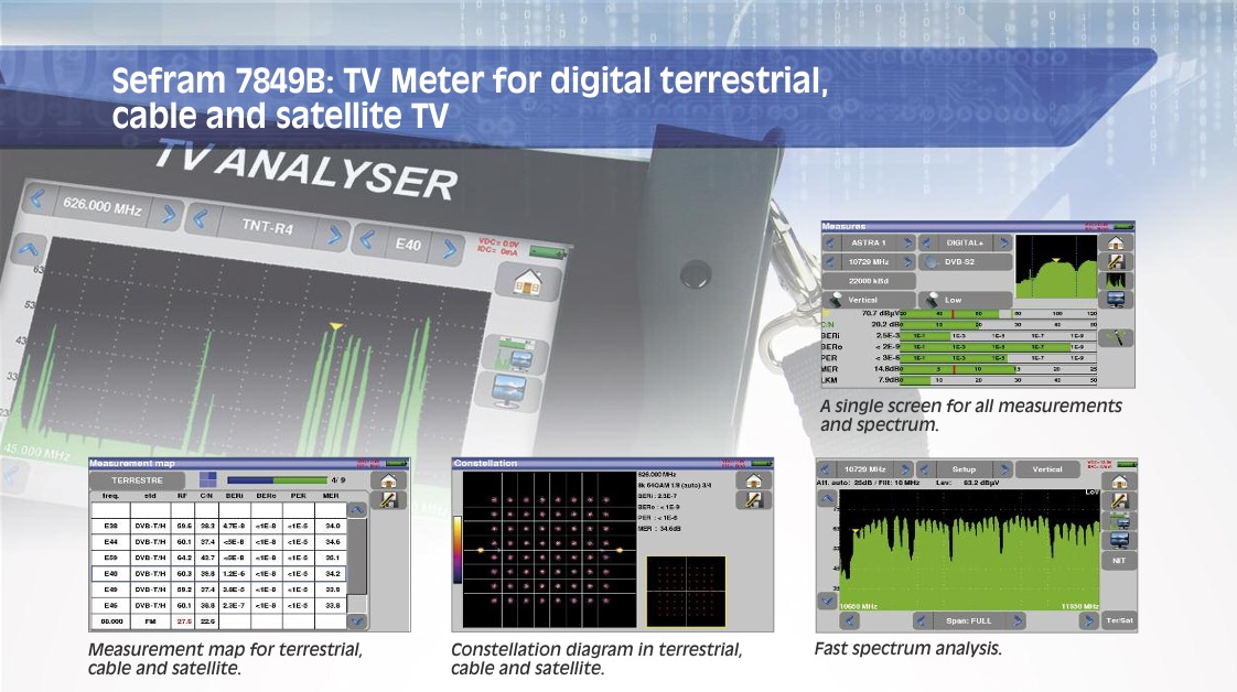SEFRAM 7849B Multifunction TV meter for terrestrial, cable and satellite