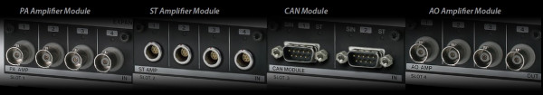 Analogue Input Amplifier, Strain Input Amplifier, CAN Module, Analogue Output Amplifier