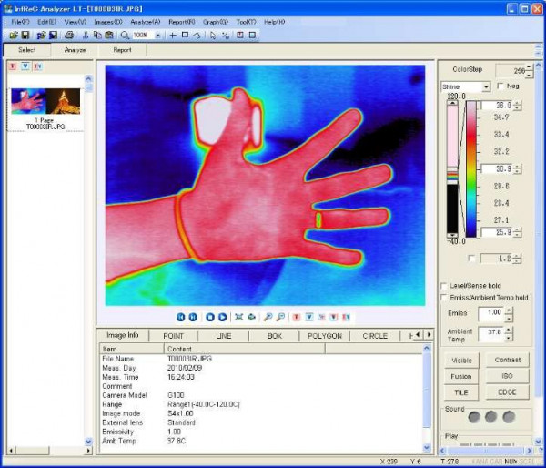 thermal image processing and report generator software.